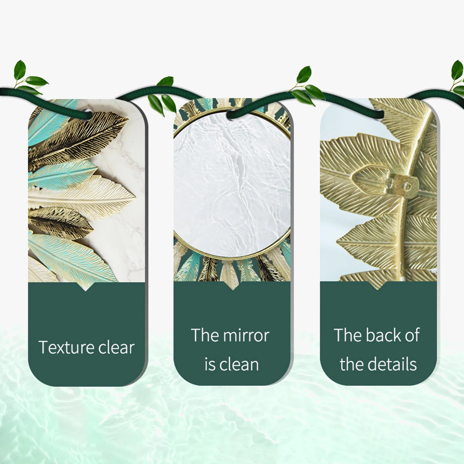 miroir décoratif en fer pour mur et maquillage