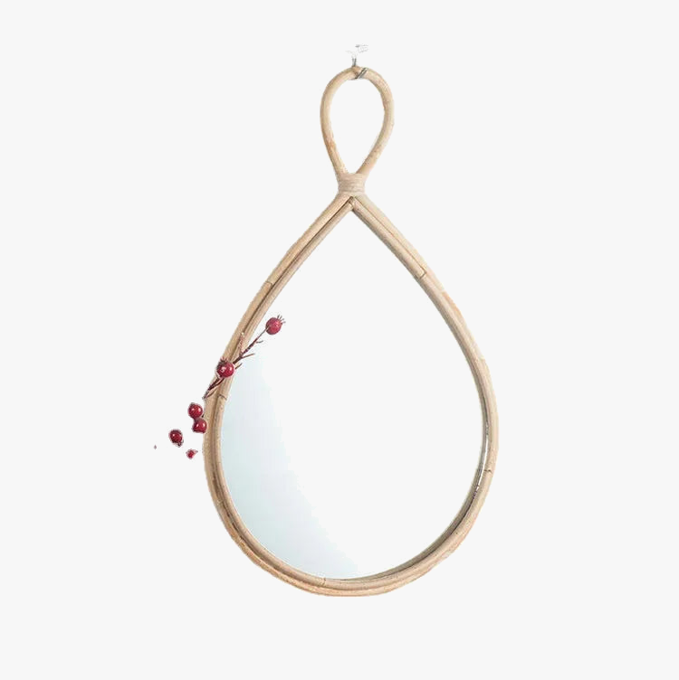 miroir décoratif en osier tissé pour décoration murale unique