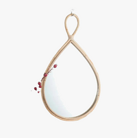 miroir décoratif tissé en osier pour décoration murale artisanale