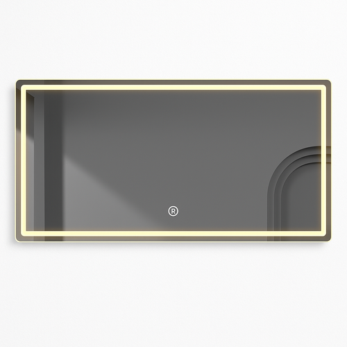 miroir intelligent rectangulaire à écran tactile avec éclairage led