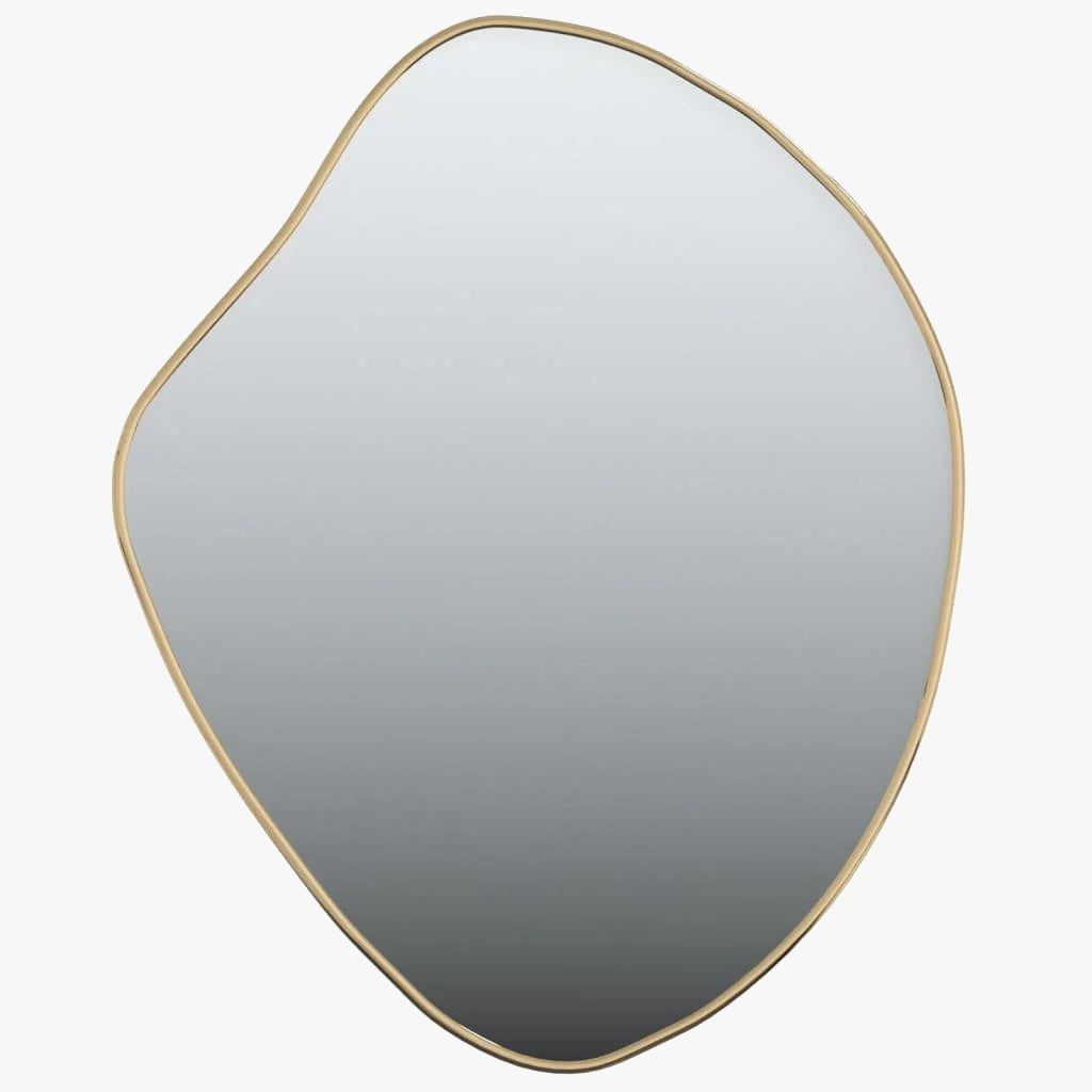 miroir mural élégant en finition dorée design contemporain