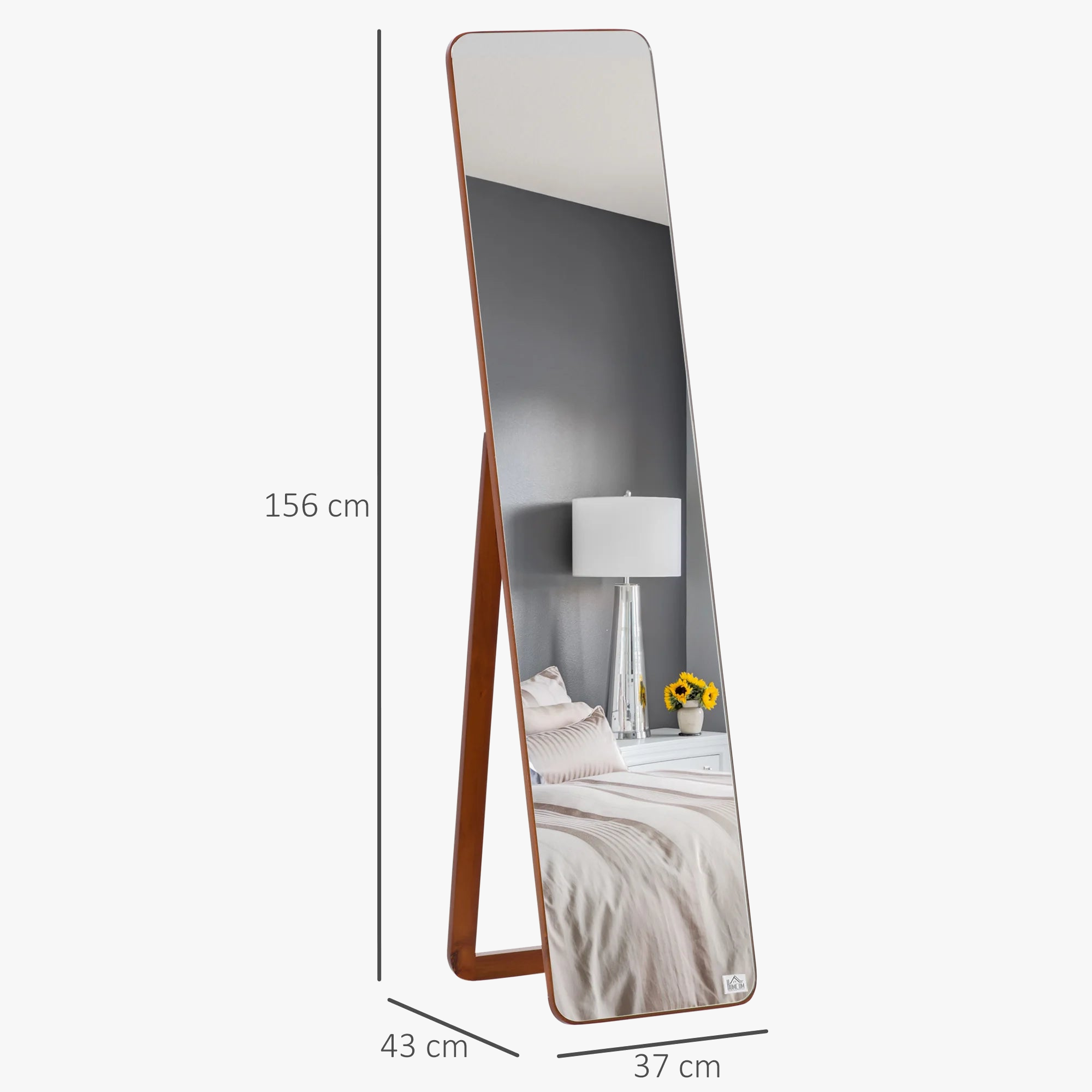 miroir mural sur pied en bois élégant et pratique