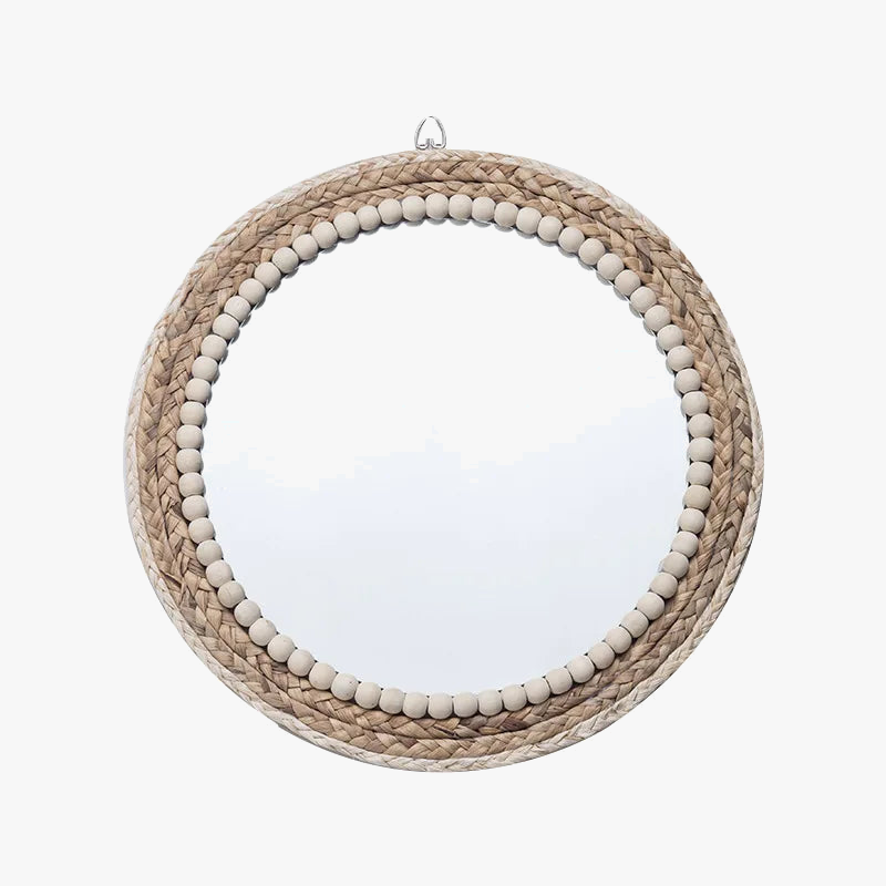 miroirs décoratifs en raphia pour une décoration murale élégante