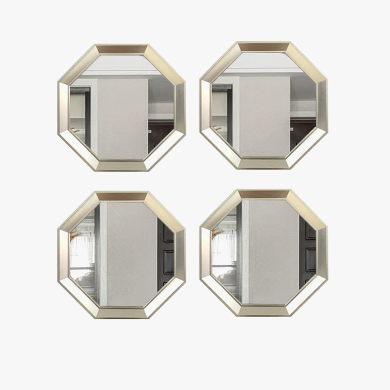 miroirs décoratifs hexagonaux en métal pour décoration esthétique