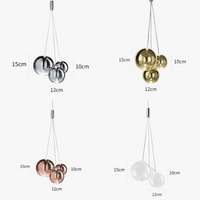 Suspension boule de verre Led moderne pour cuisine salle à manger chambre suspension Design Chrome décor à la maison lustres de restaurant