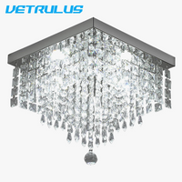 plafonnier Moderne K9 cristal LED carré décor à la maison éclairage salon salle à manger