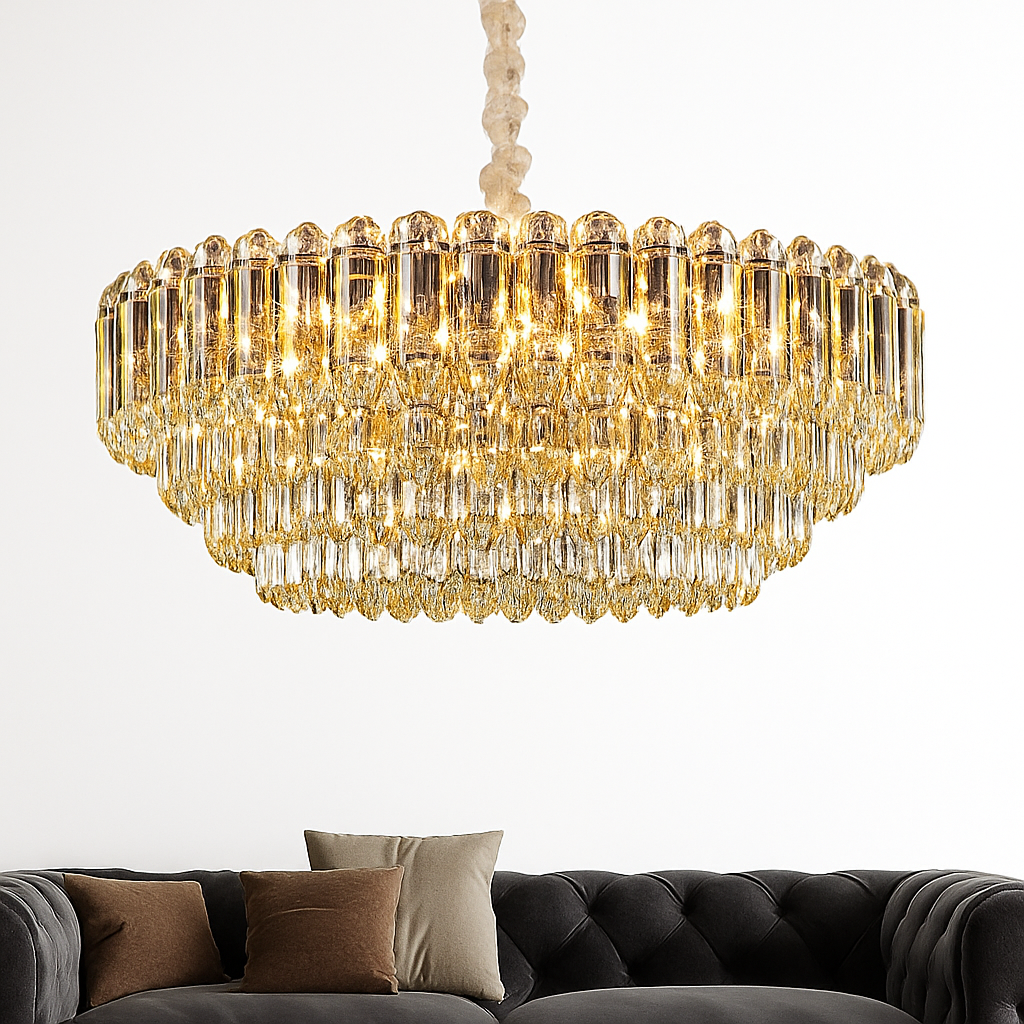 Moderne luxe cristal Led lustres salon décor Led Suspension lampe salle à manger Villa Suspension Luminaire Luminaire - vue 7 sur 18