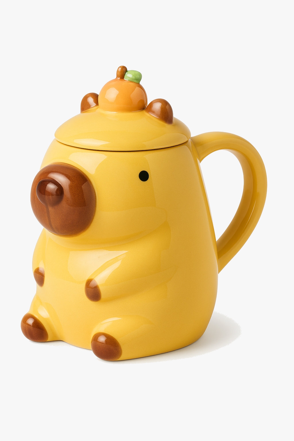 Mug capybara cartoon céramique avec couvercle grande capacité