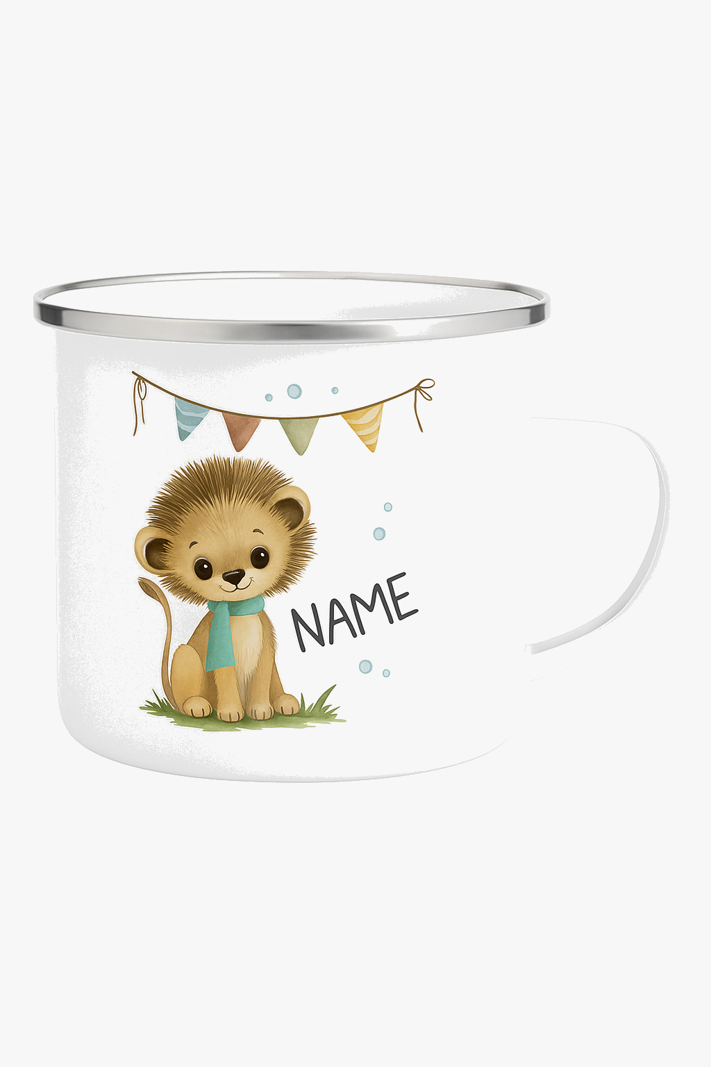 Mug enfant personnalisé animal cartoon émail avec anse