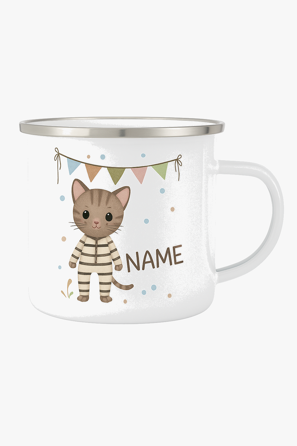 Mug enfant personnalisé animal style cartoon émail anniversaire