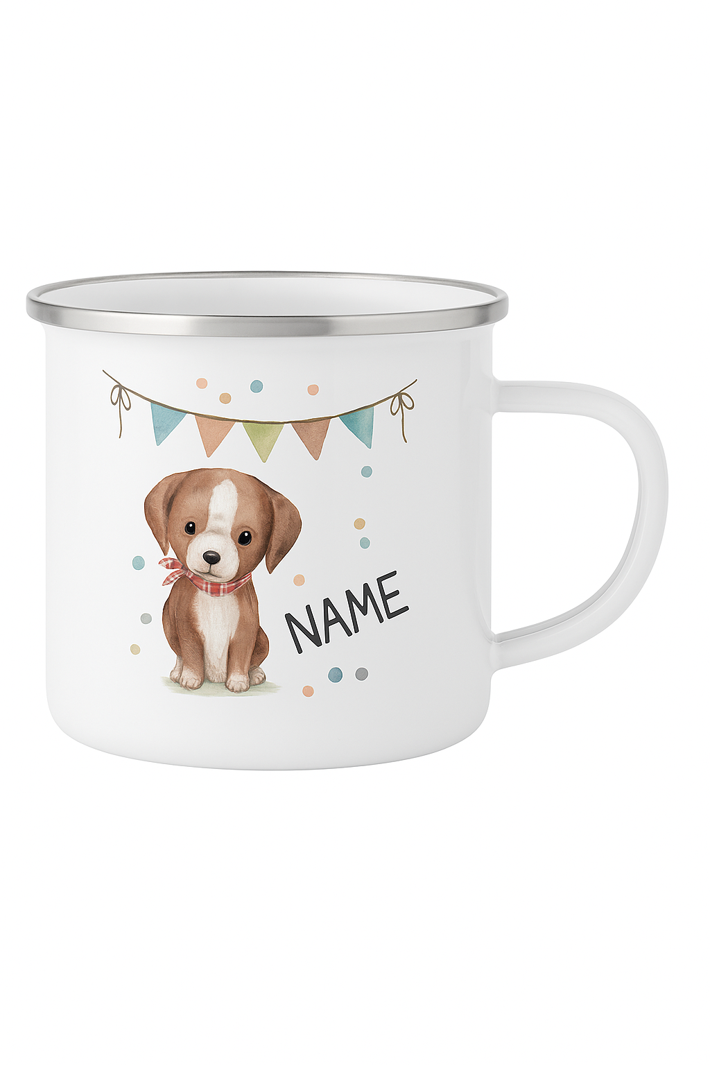 Mug enfant personnalisé animal prénom style cartoon émail