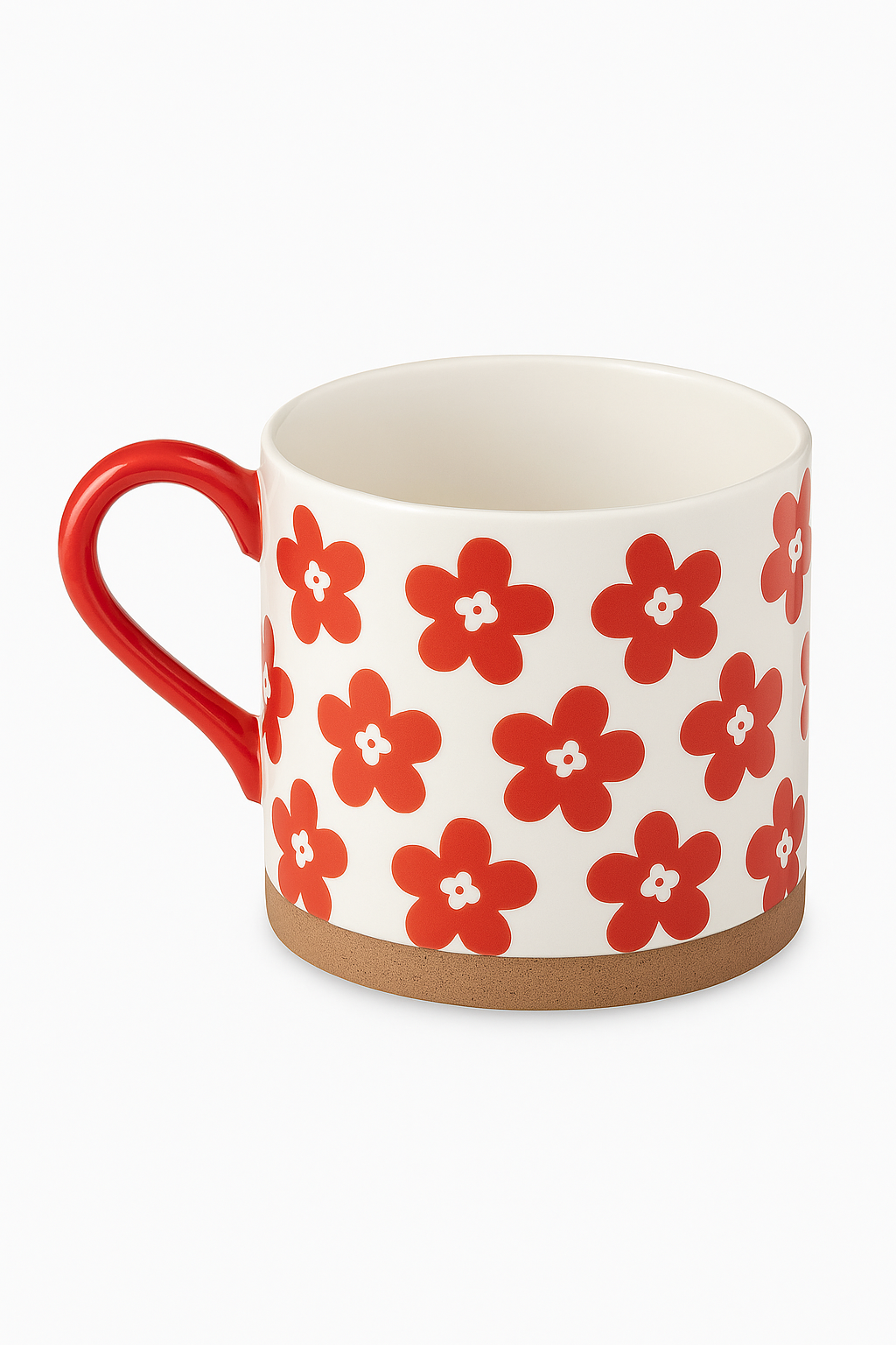 Mug japonais retro fleurs cerisier peint main 450ml