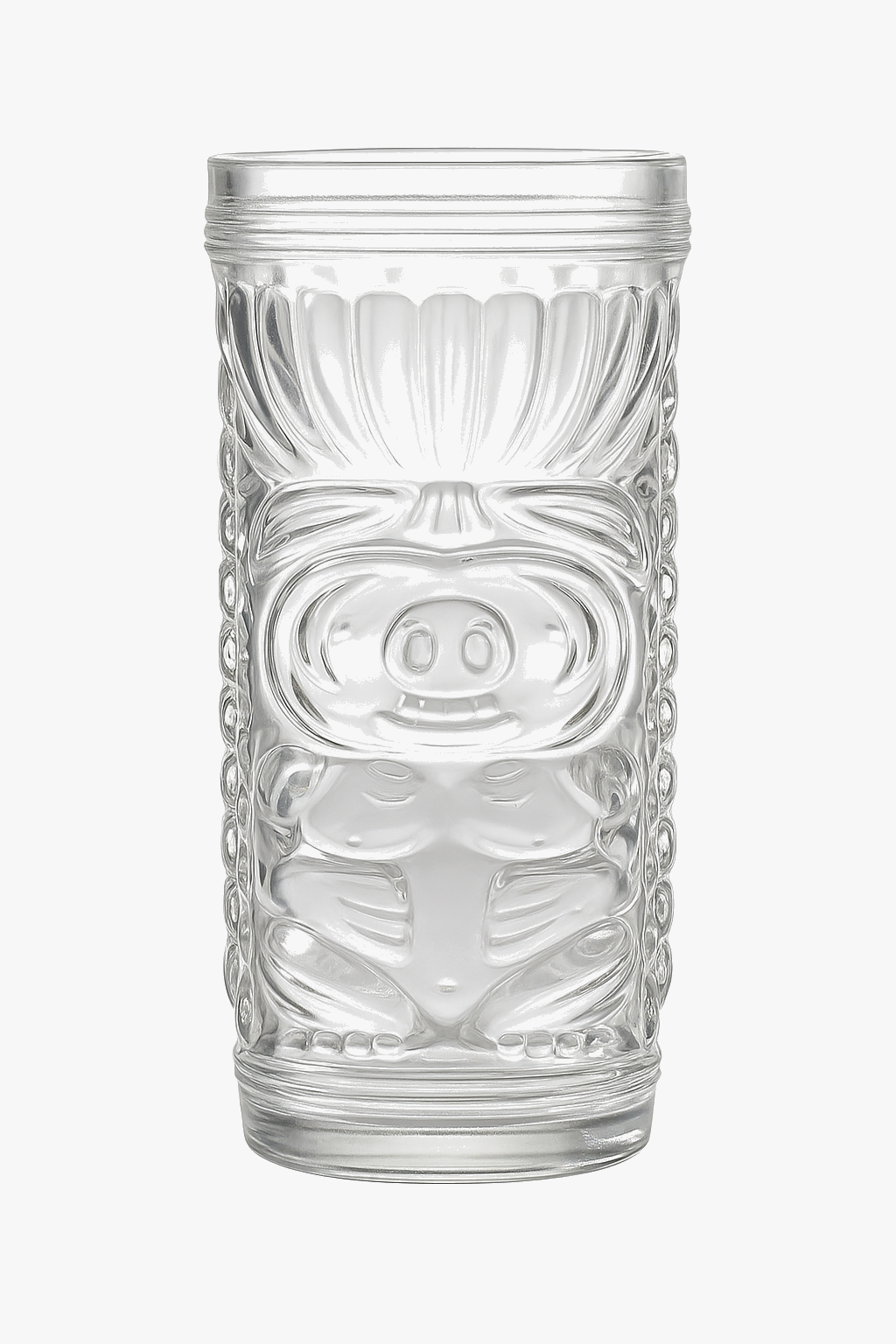 Mug tiki en verre motif visage bar festif
