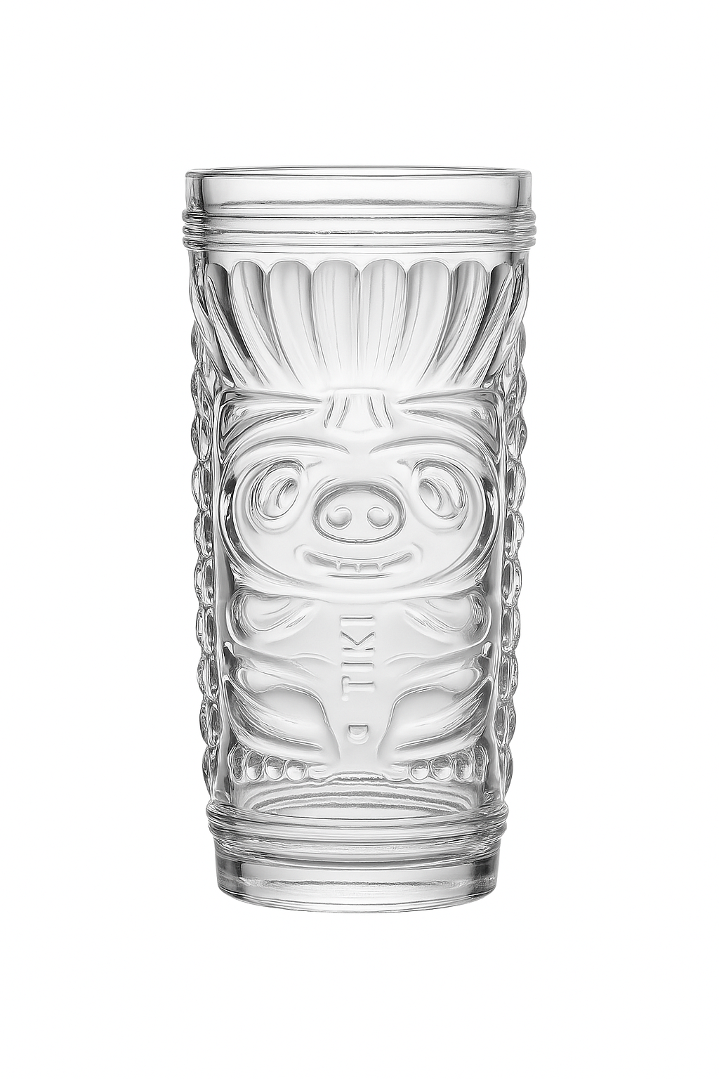 Mug tiki en verre transparent style bar festif - vue 2 sur 2