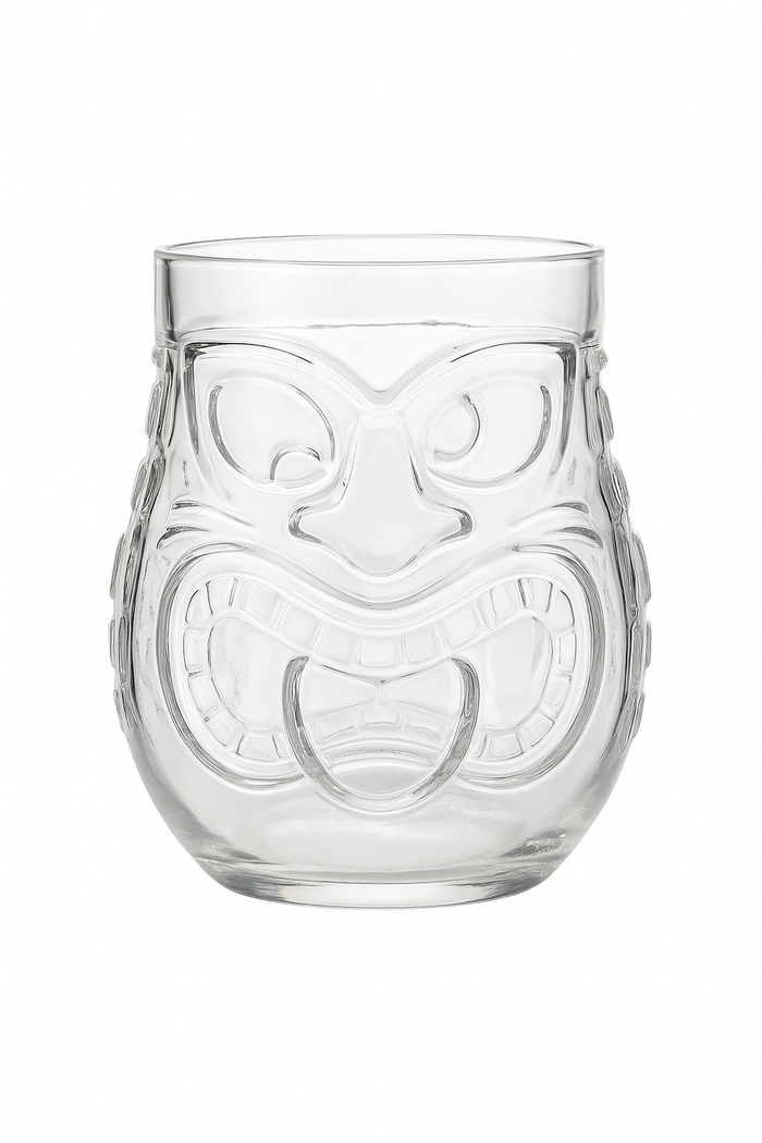 Mug tiki en verre transparent style bar festif