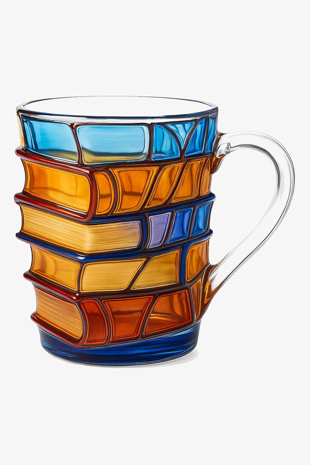Mug verre effet livres empilés 3d original