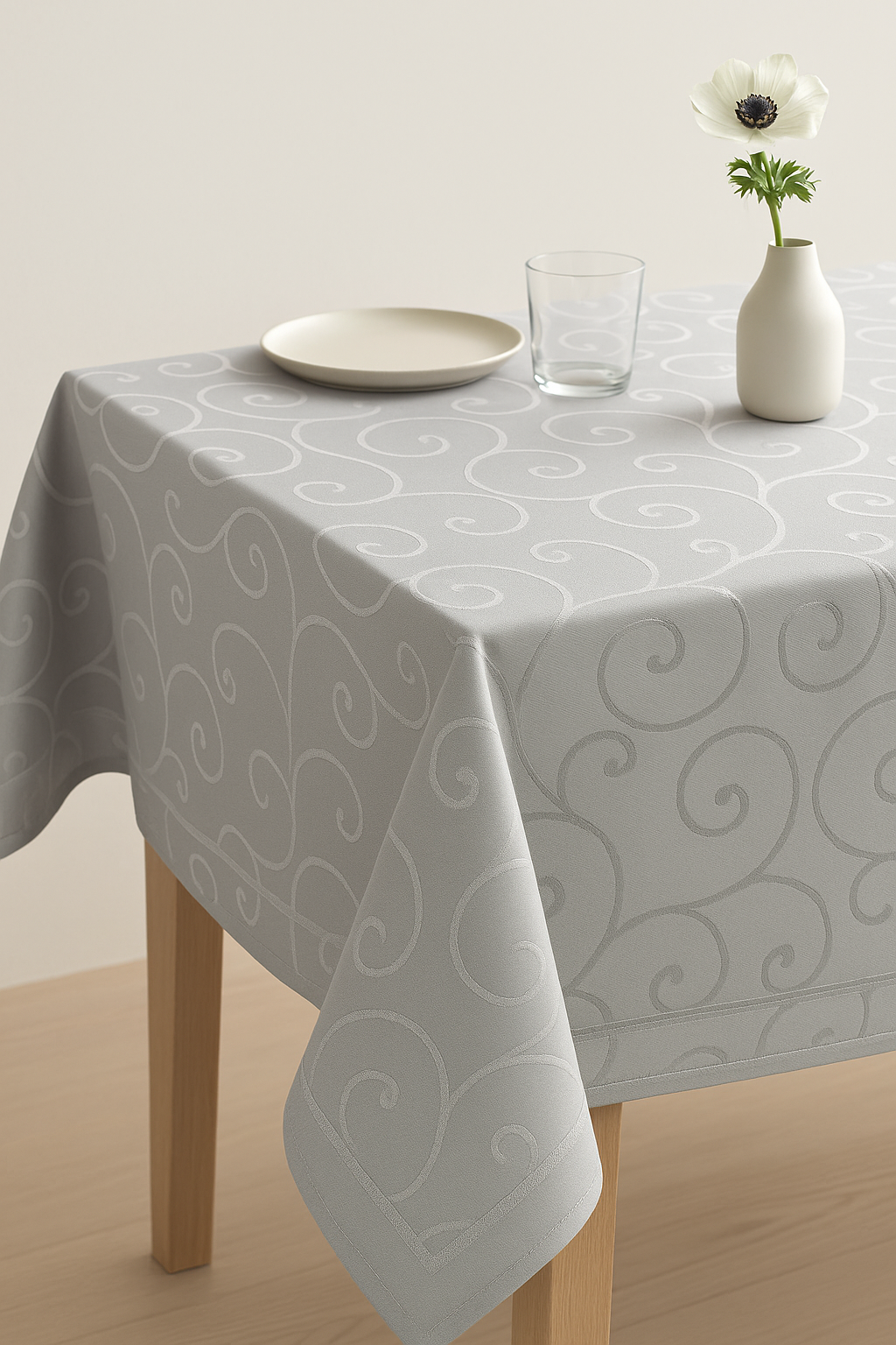 Nappe damassée florale imperméable facile entretien cuisine fêtes - vue 3 sur 2