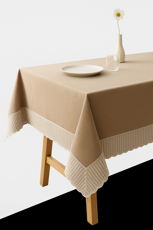 Nappe dentelle style français motif étoiles décor table - vue 2 sur 2
