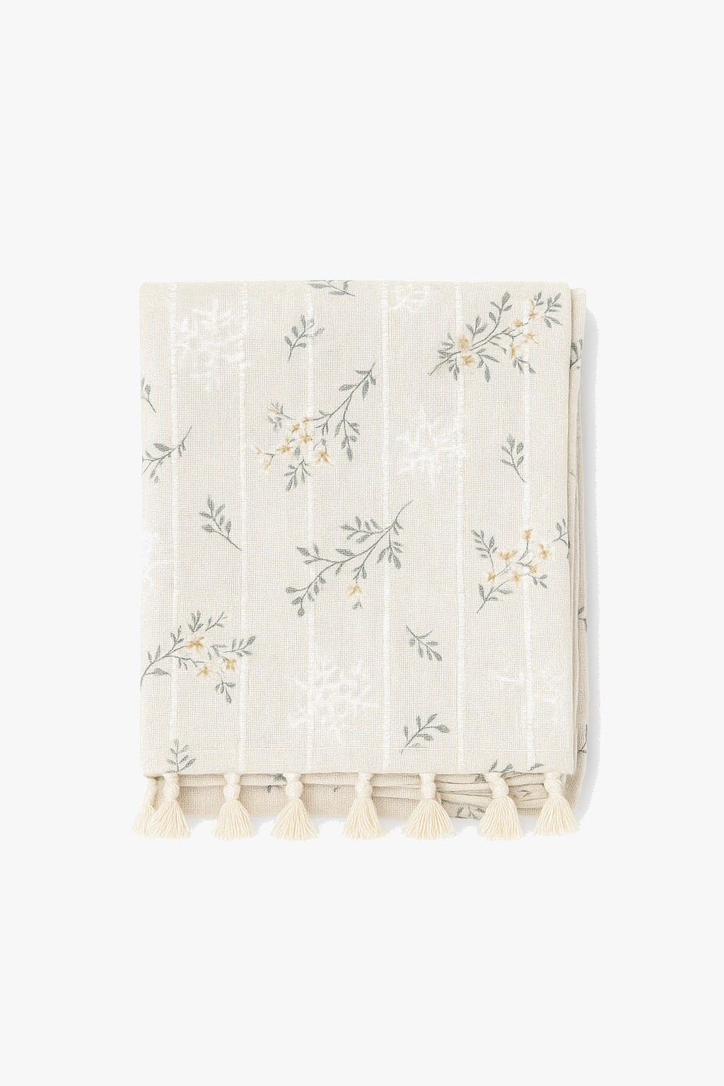 Nappe en coton style coreen motifs marguerites brodees