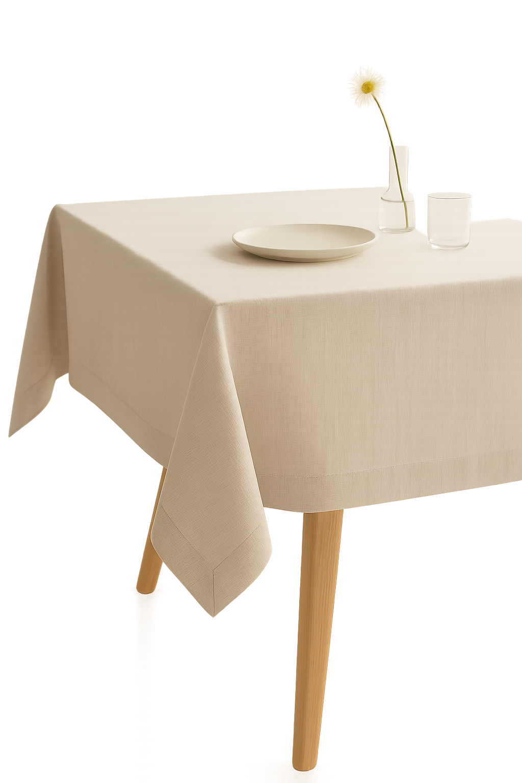 Nappe imperméable anti taches tissu polyester coton unie