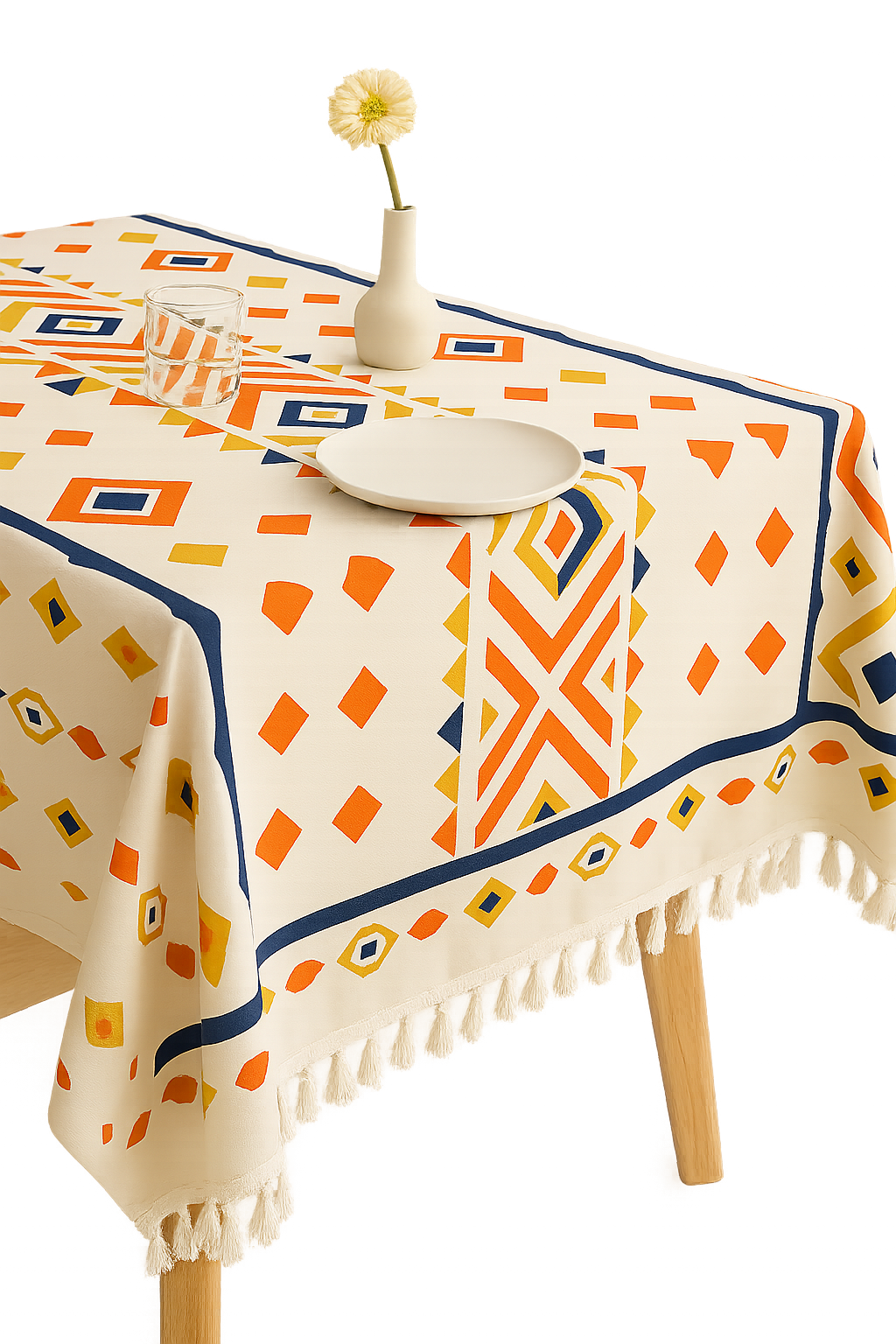 Nappe imprimé pivoines style ins jacquard table repas