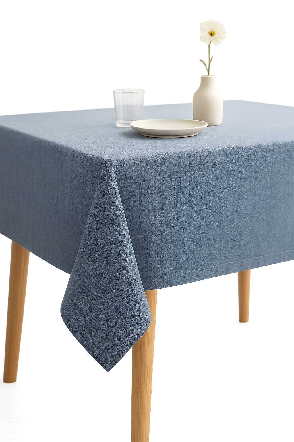 Nappe japonaise unie beige lavable polyester élégante table