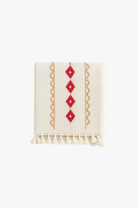 Nappe moderne motif losanges brodés imperméable antitache