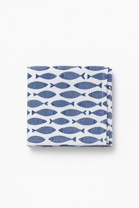 Nappe motif poissons style marin coton polyester repas famille