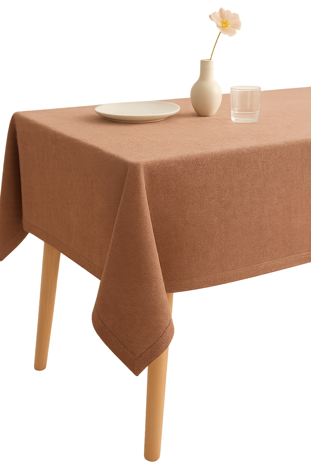 Nappe polyester unie style japonais beige lavable table