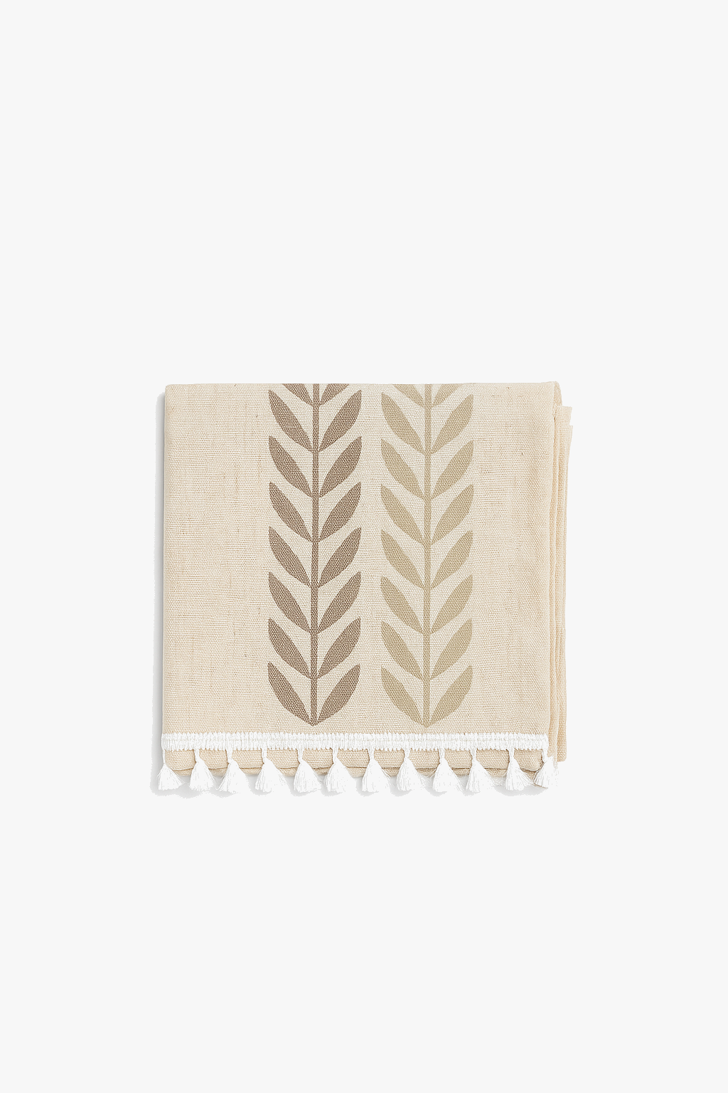 Nappe rustique brodée feuilles de café décoration table