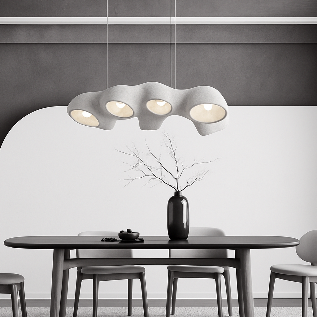 Nordic Pendant Lights Minimalist Resin Suspension Hanging Lamp For Living Room Dining Room Lobby - vue 4 sur 9