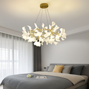 Nordique feuille de gingko LED lustre moderne cuisine salon chambre salle à manger rond intérieur loft plafond suspension