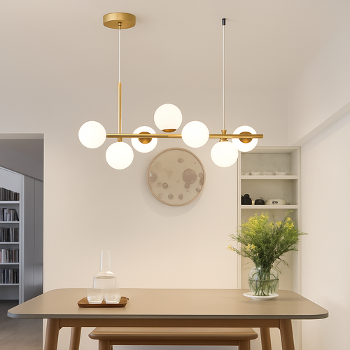 Nordique moderne suspension LED or lumière boule de verre 11 têtes lampe suspendue pour cuisine salon salle à manger Suspension Luminaire Design