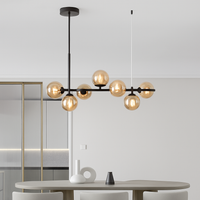 Nordique moderne suspension LED or lumière boule de verre 11 têtes lampe suspendue pour cuisine salon salle à manger Suspension Luminaire Design