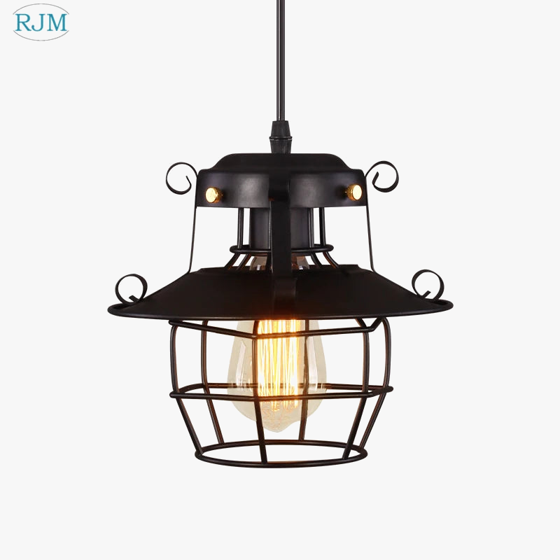 Nordique rétro industriel Loft suspension Vintage créatif fer lampe suspendue Bar Restaurant café LED luminaire décoratif