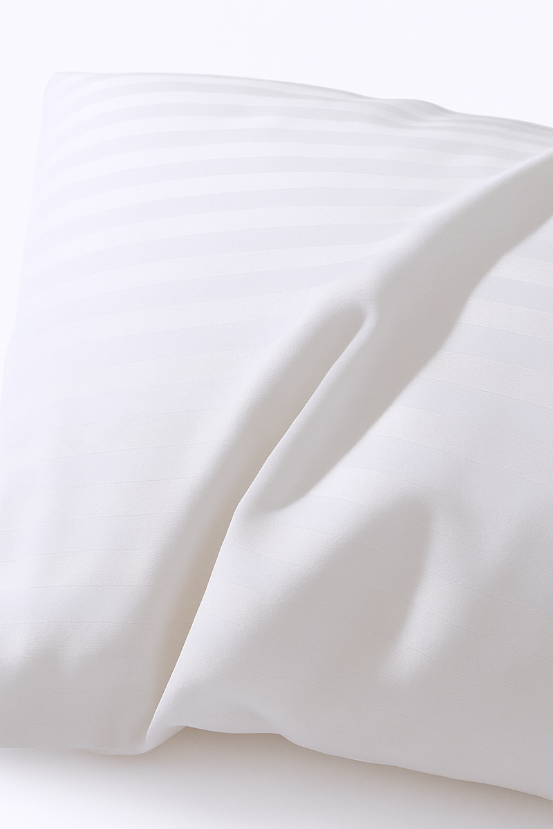 oreiller blanc en duvet et plumes d'oie ignifugé 100 coton