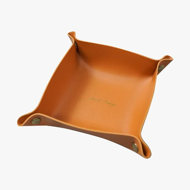 Vide-poche organisateur pliable en cuir pour bureau bijoux et cosmétiques
