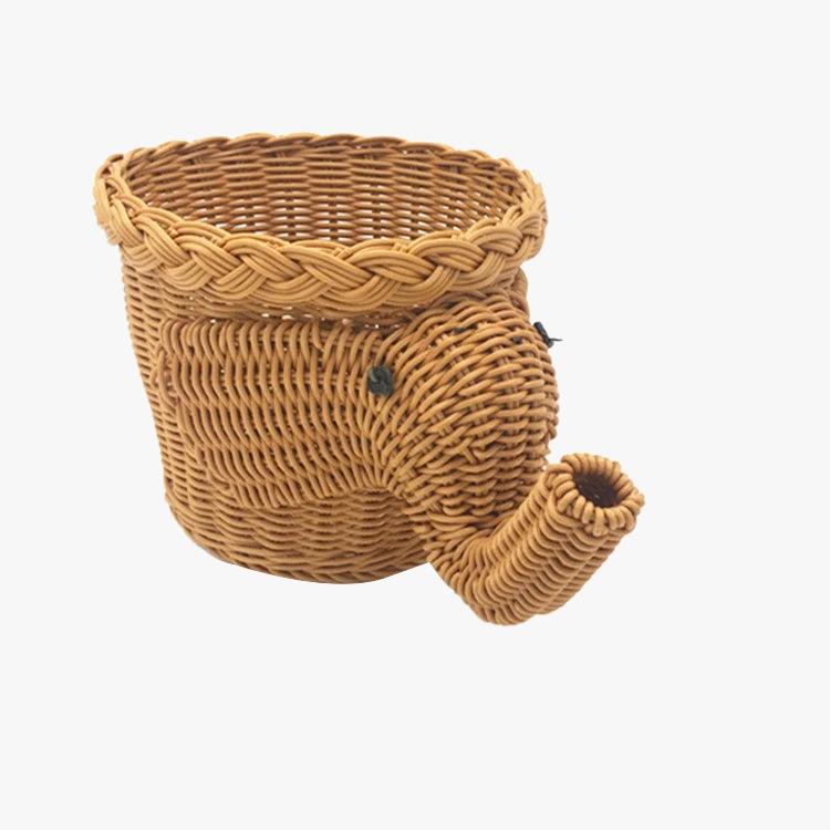 panier de pique-nique en osier éléphant fait main en bambou