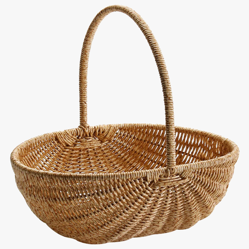 panier en osier tressé pour pain et nourriture en voyage