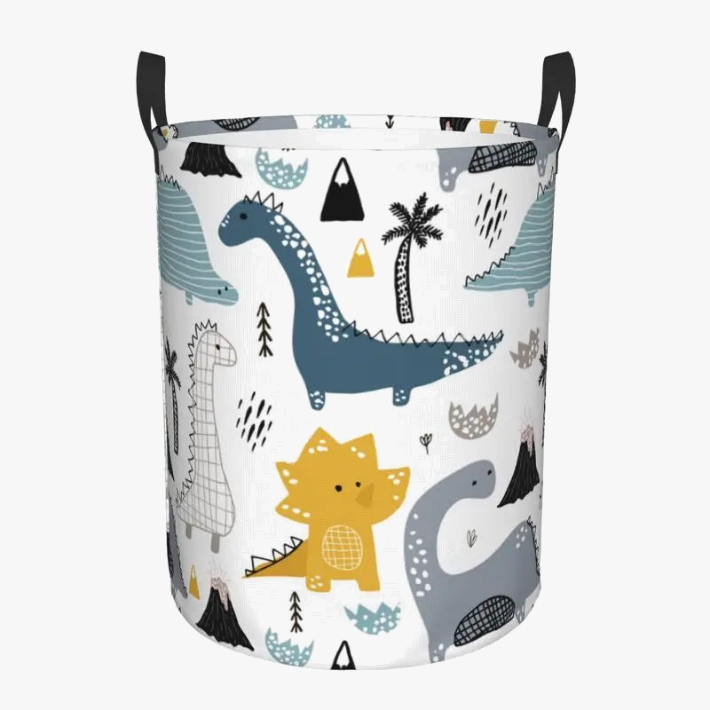 panier à linge en tissu oxford motif dinosaures pour rangement et décoration