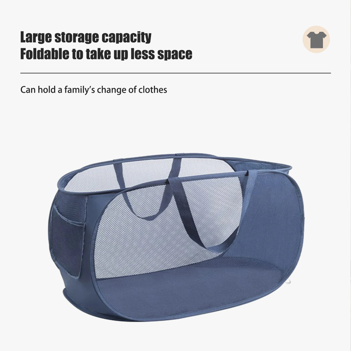 panier à linge pliable avec poignées et poches pratiques