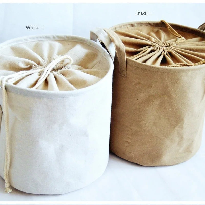 panier à linge pliable en coton et lin pour rangement