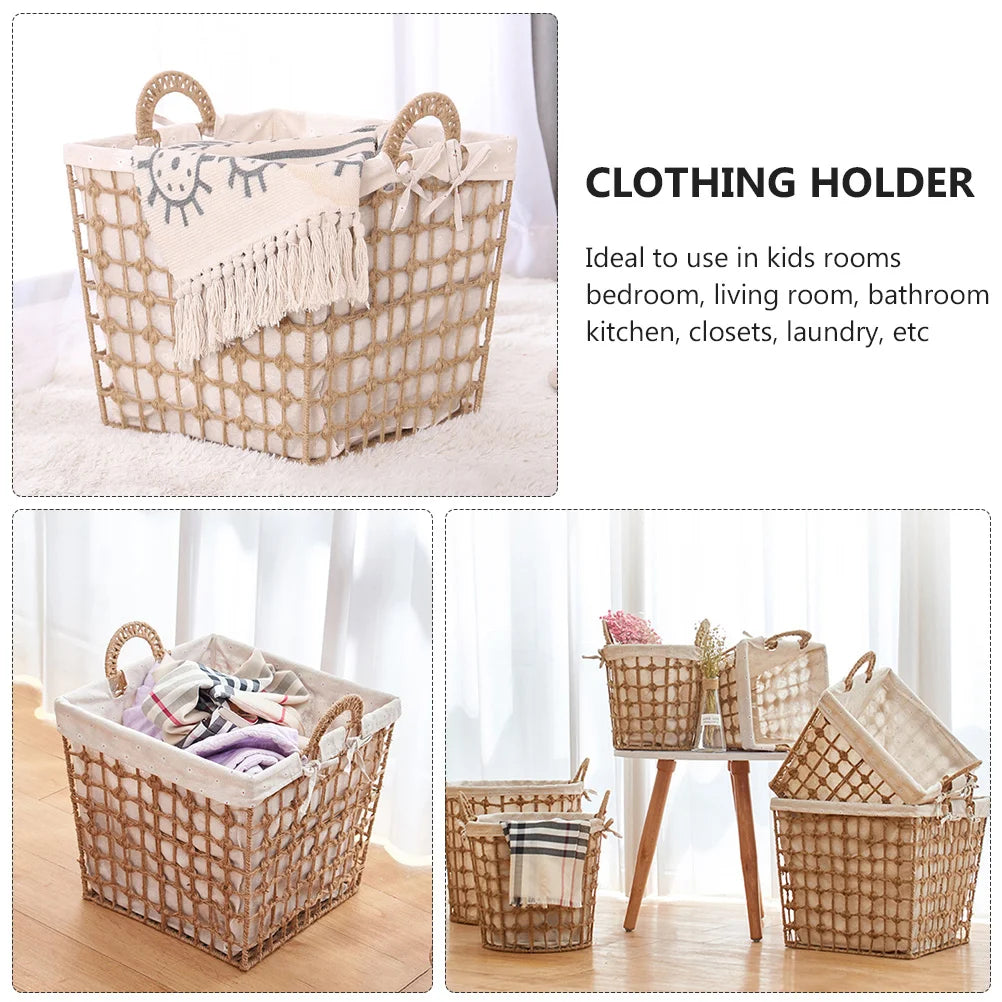 panier à linge tissé portable et polyvalent pour rangement