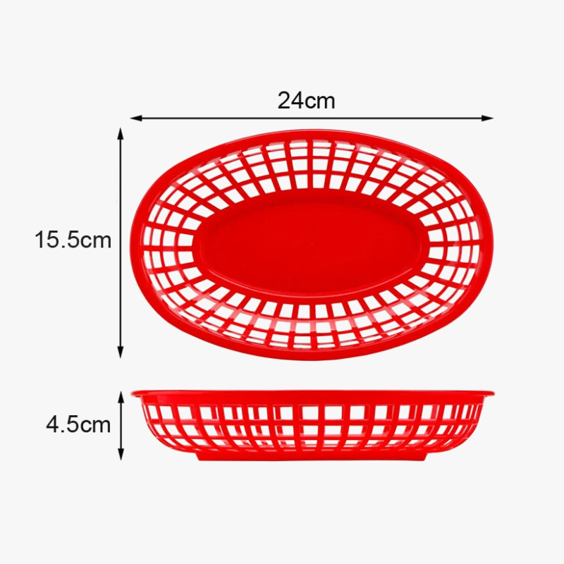 panier ovale en plastique pour nourriture et rangement décoratif