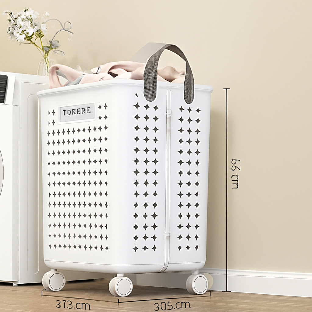 panier pliable multifonctionnel avec roulettes grande capacité rangement pratique - vue 11 sur 14