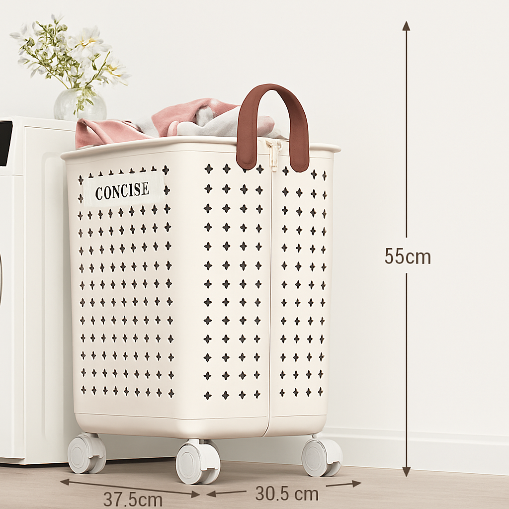 panier pliable multifonctionnel avec roulettes grande capacité rangement pratique - vue 8 sur 14