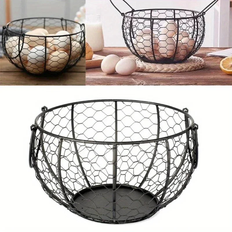 panier à œufs en métal pour rangement de cuisine et support pratique