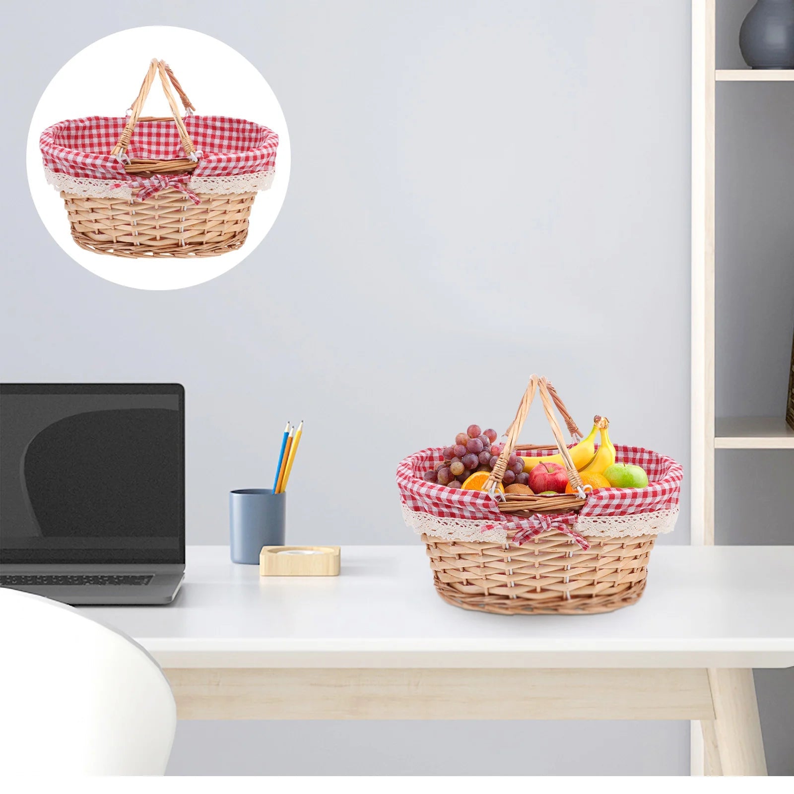 paniers de rangement en osier pour pique-nique décoratifs et pratiques