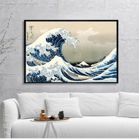 peinture originale de hokusai sur le surf à kanagawa