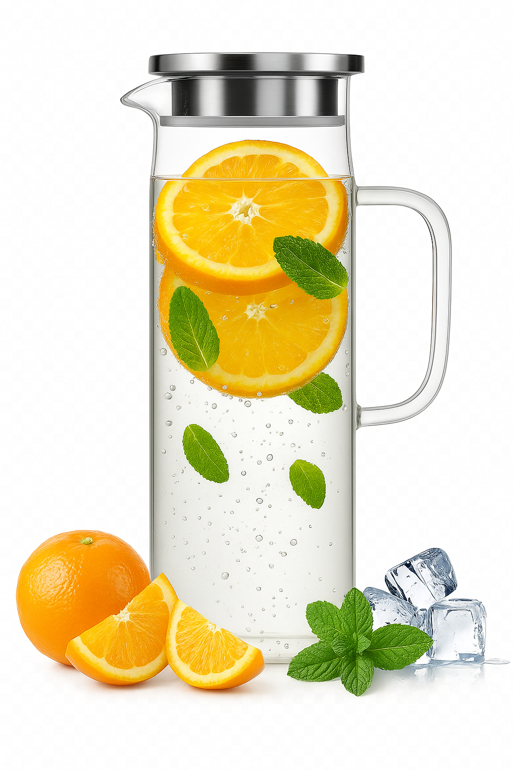 Pichet en verre avec infuseur et couvercle hermetique